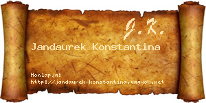 Jandaurek Konstantina névjegykártya